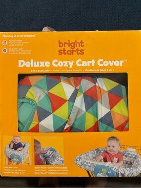 Bright Starts Deluxe Cozy Shopping Cart Cover Unisex 2-in-1 seat liner